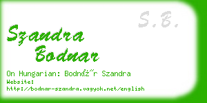szandra bodnar business card